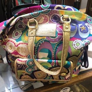 💕⭐️COACH POPPY LARGE BAG⭐️🎉MLTCLR HANDBAG